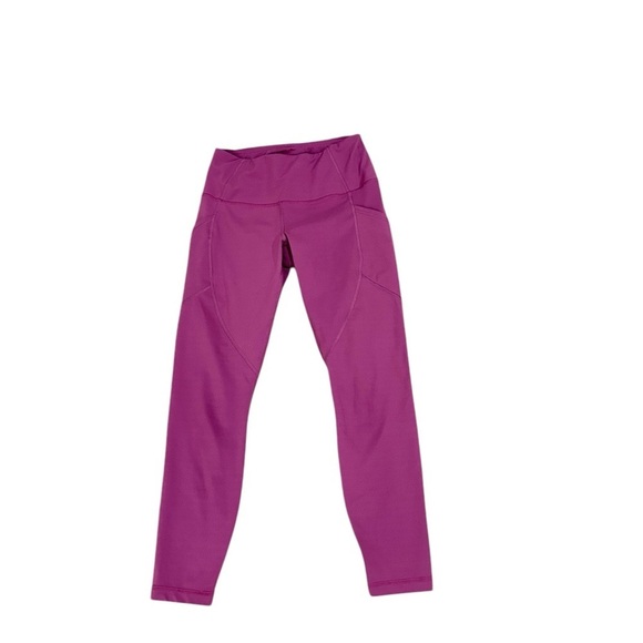 Yogalicious Lux berry Leggings cropped pockets ruched back high waist small - Picture 2 of 7